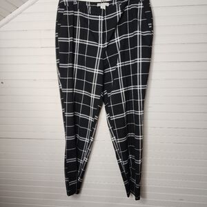 Cato‎ Black White Plaid Ankle Pants Size 14